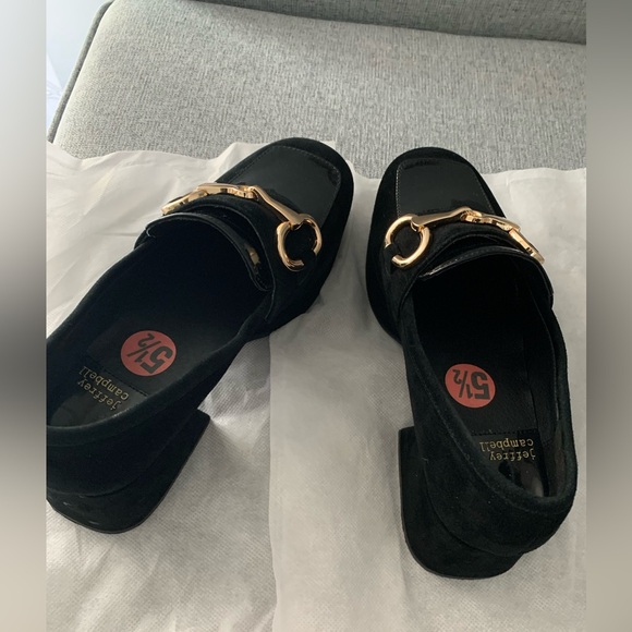 Jeffrey Campbell Black Loafers with Gold Accent - Picture 12 of 12